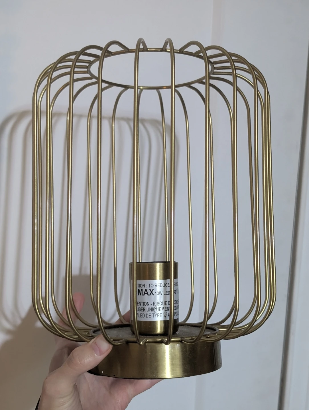 IKEA Flaggskepp Gold Cage Wire Table Lamp NEW