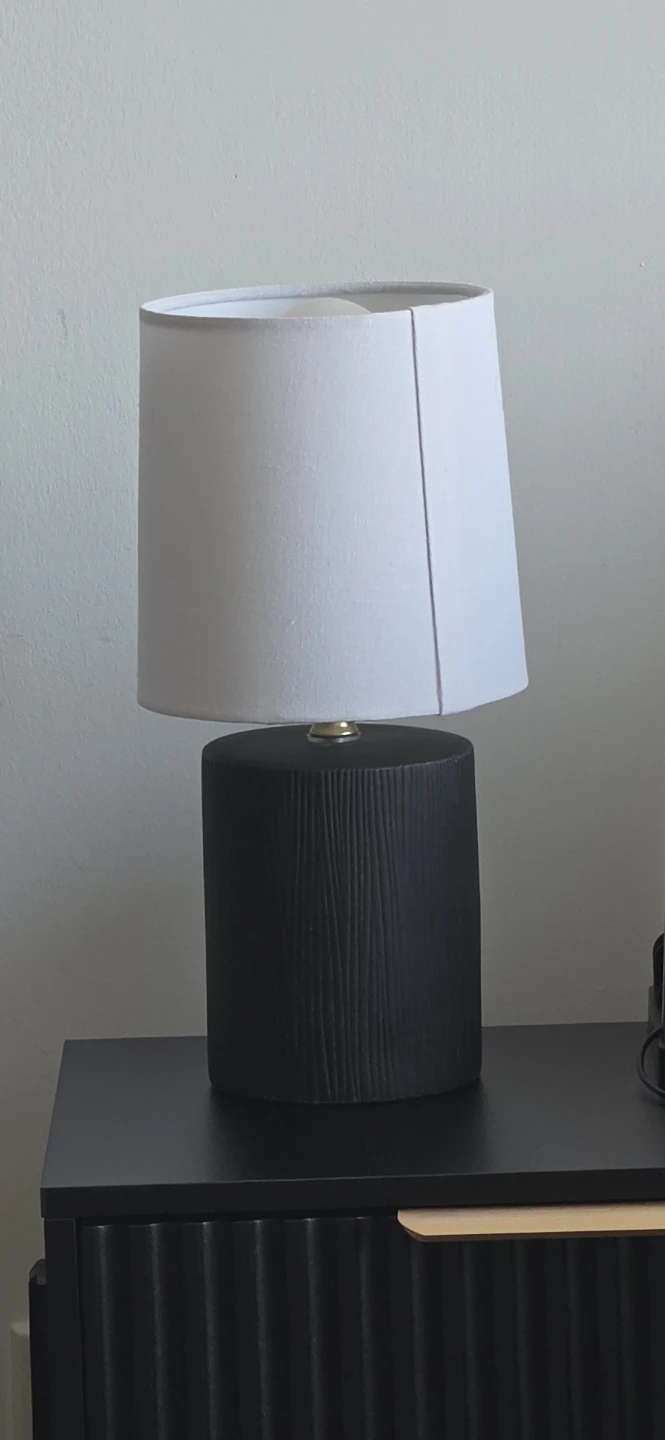 Black Table Lamp with White Shade