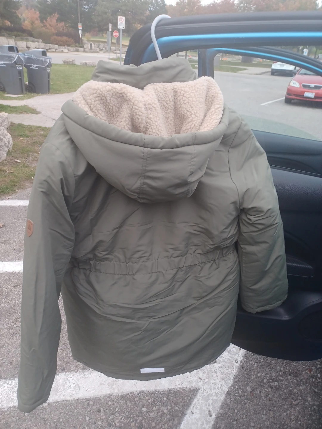 Name It Olive Green Sherpa Lined Winter Jacket - photo 2