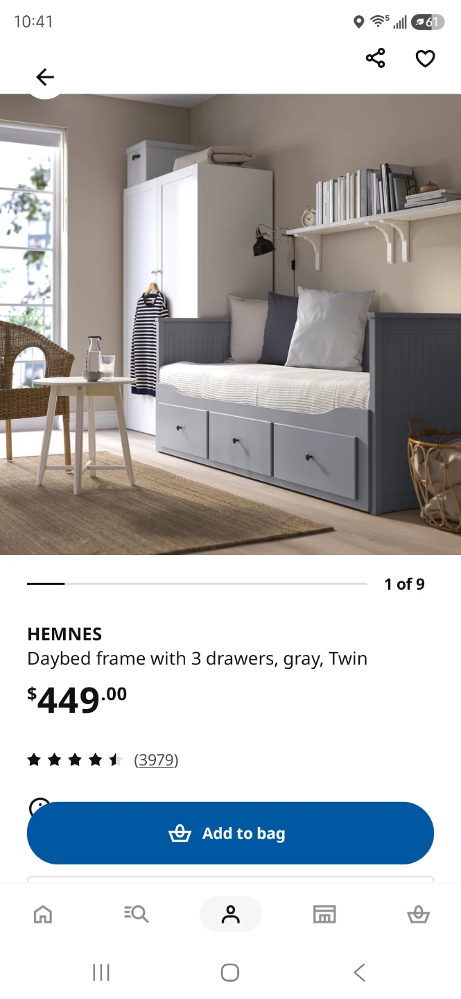 IKEA HEMNES Gray Twin Daybed Frame with 3 Drawers - photo 2