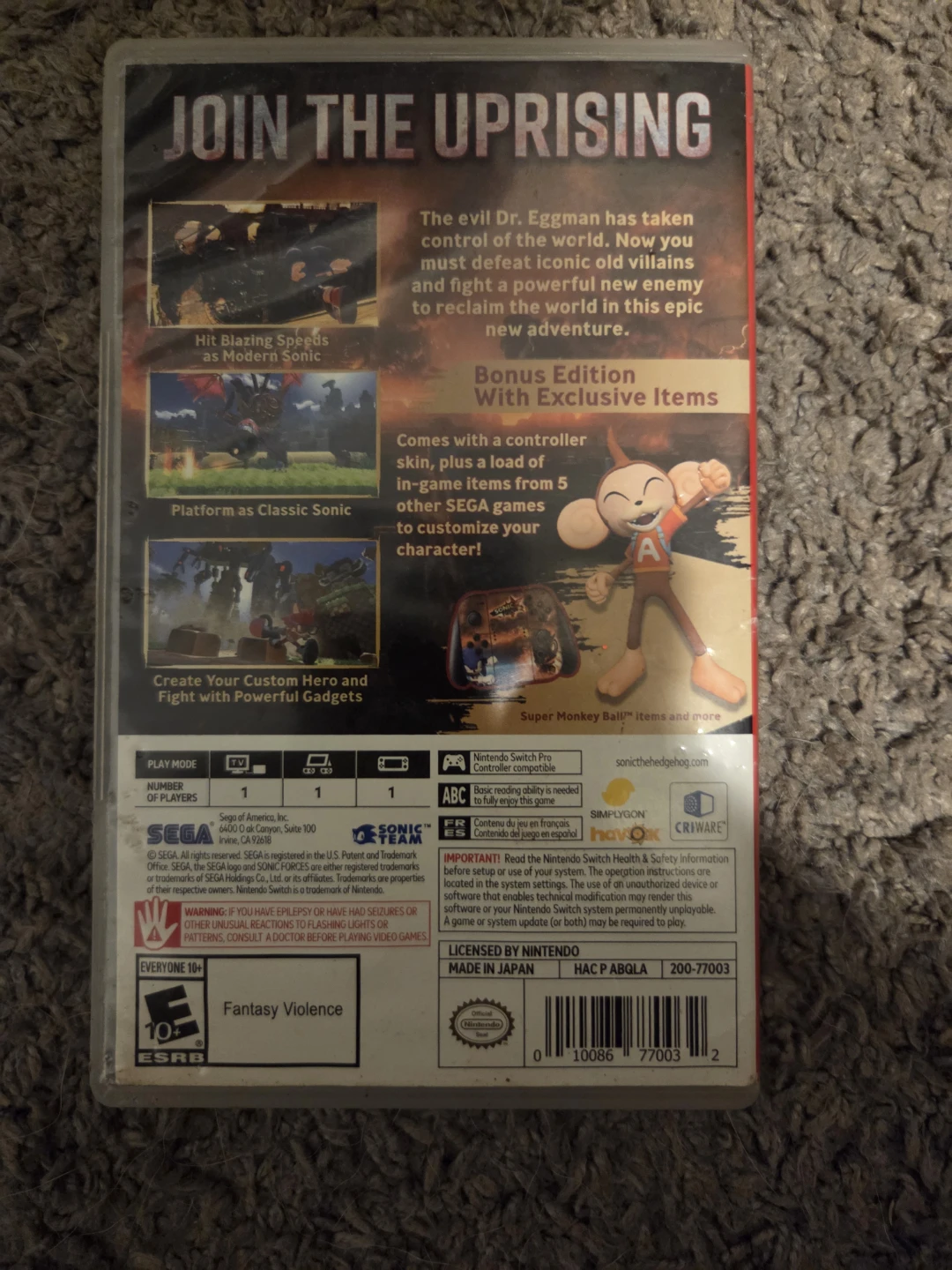 Sonic Forces for Nintendo switch - photo 3