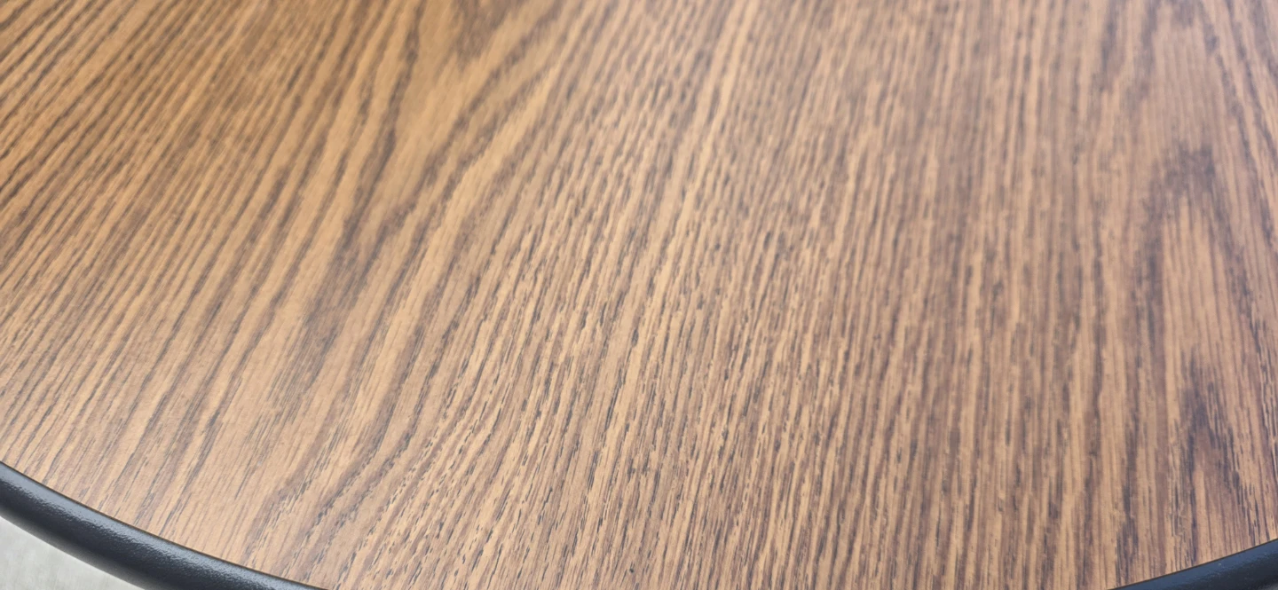 Round Wood-Look Cafe Table - photo 2