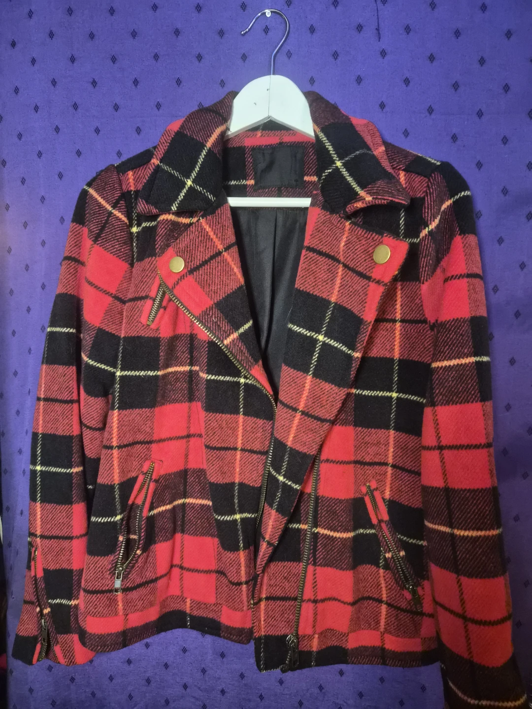 Plaid Moto Jacket