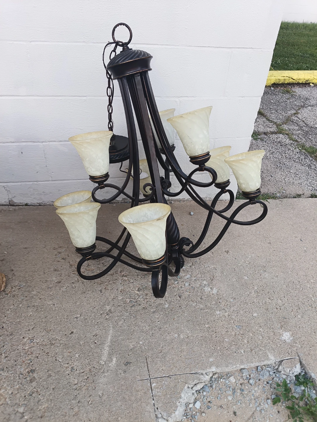 9-Light Bronze Chandelier - photo 4