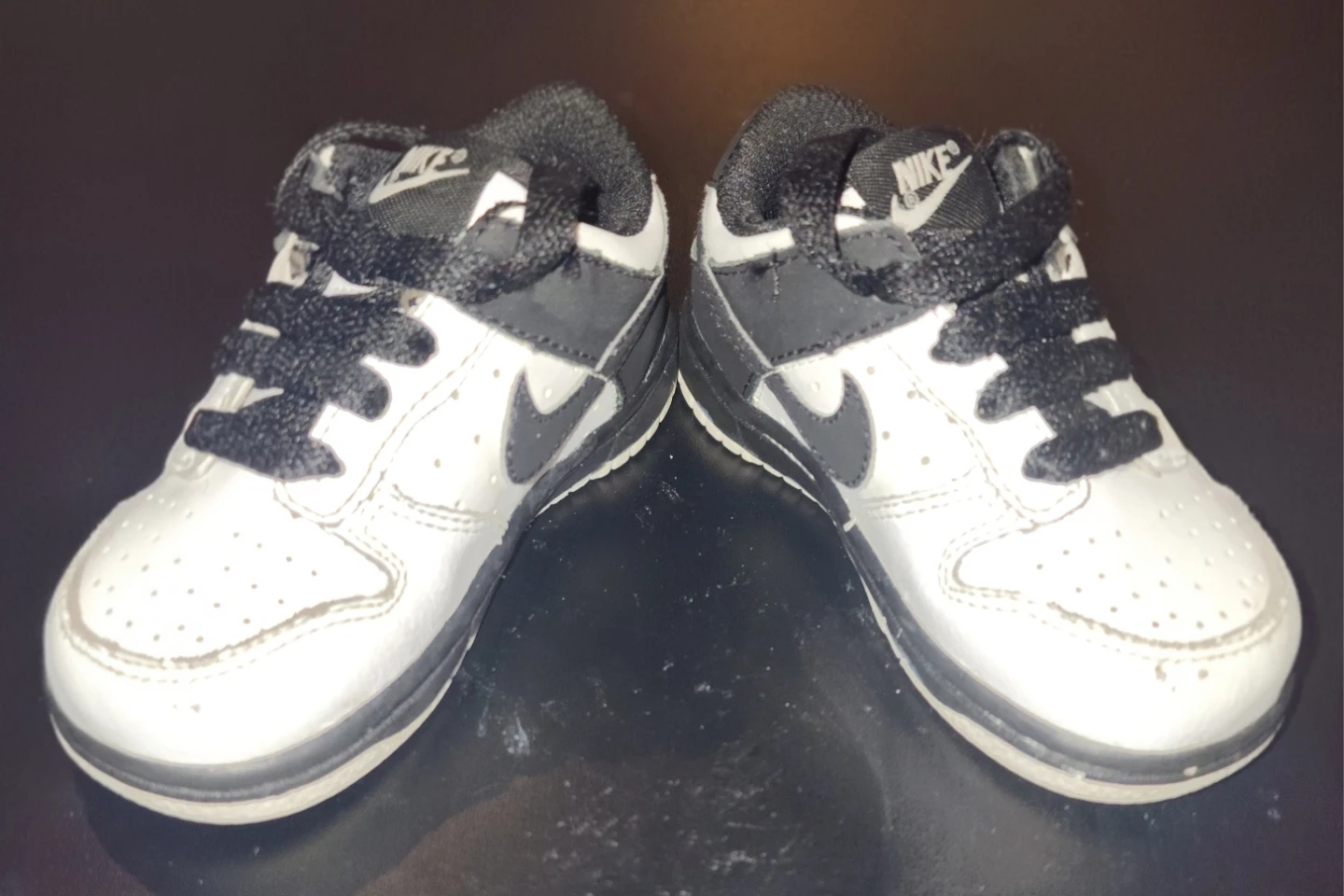 Nike Dunk Low Black and White Toddler Shoes - photo 3