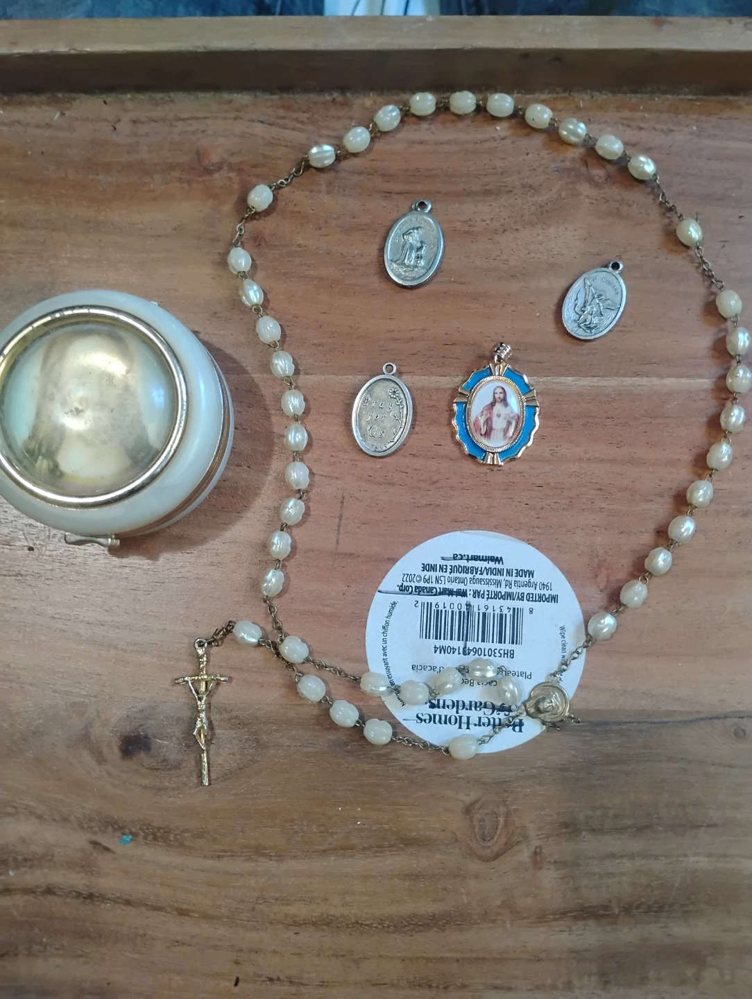 Religious Keepsake Box and Rosary Set