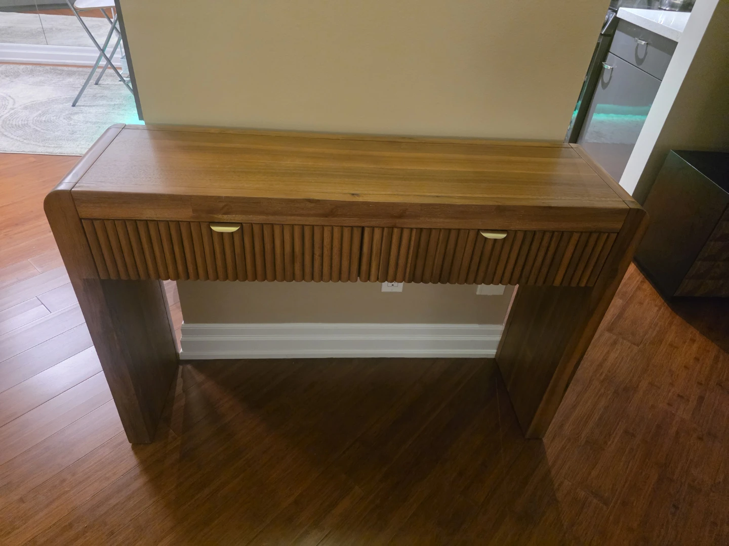Solid Wood Console Table with Two Drawers