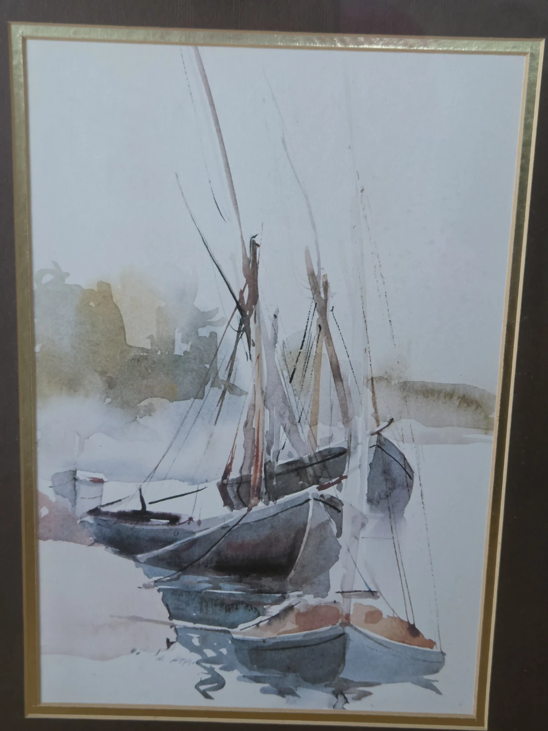 Pair of Framed Maritime Coastal Art Prints – Vintage Boat Decor - photo 5