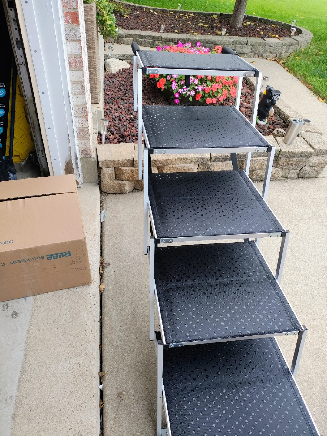 DeerGym Heavy Duty Foldable Dog Stairs for Large Dogs