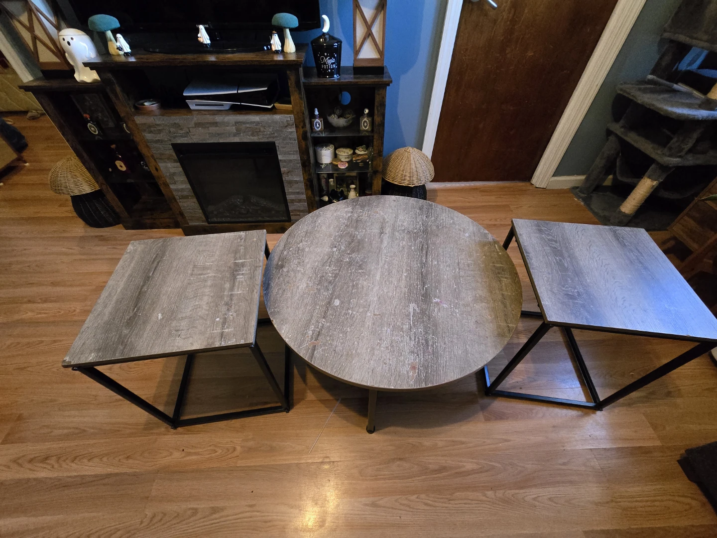 Ashley 3-Piece Industrial Coffee and Side Table Set