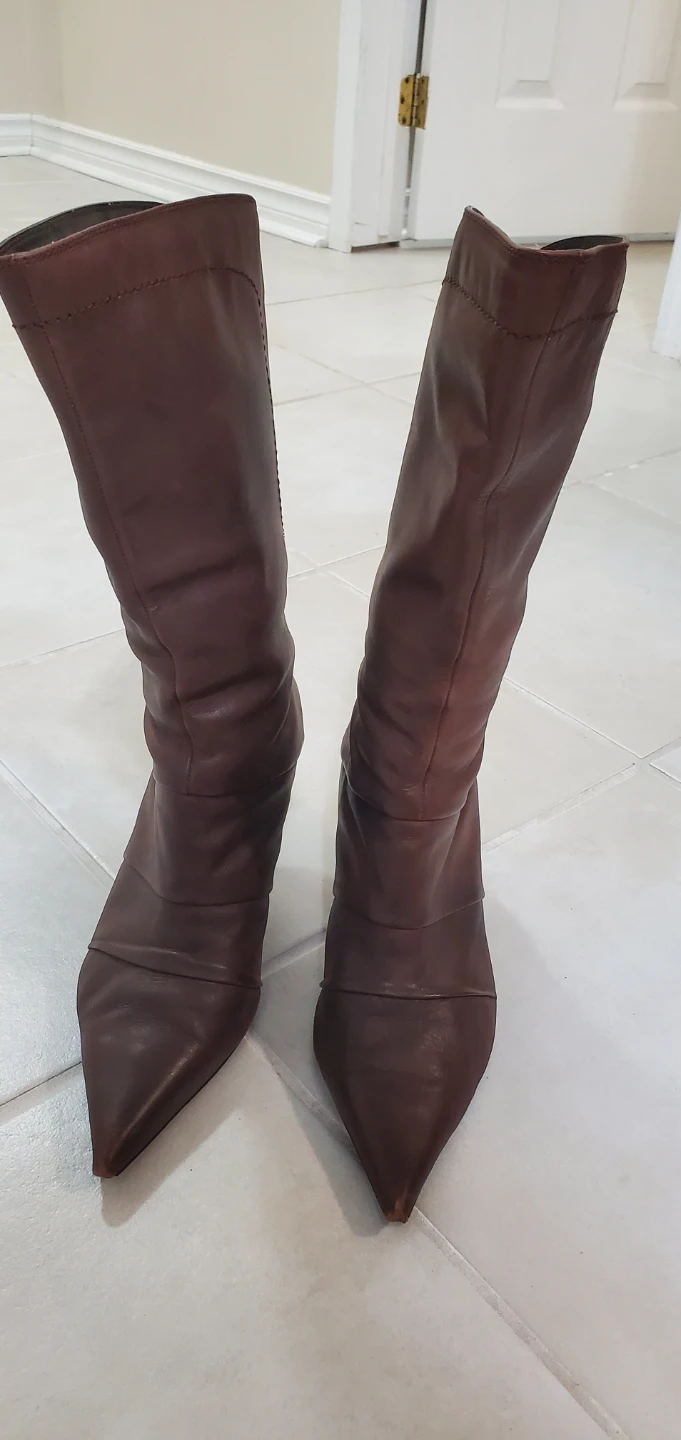 Brown Leather Heeled Boots - photo 4