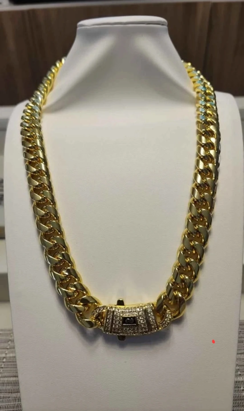 14K Gold Monaco Cuban yellow gold plated Link Chain - 231g - photo 3