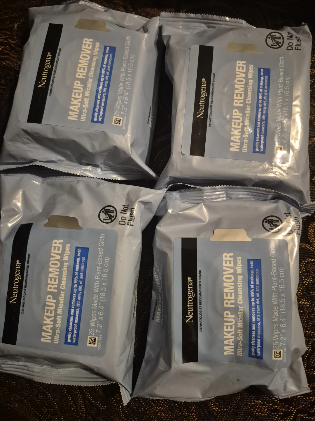 4 Packs Neutrogena Ultra-Soft Micellar Makeup Remover Wipes