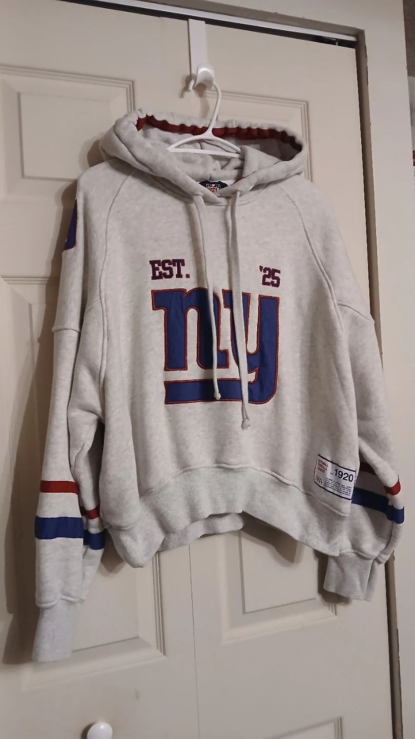 Zara x NFL New York Giants gray hoodie size large L - photo 2