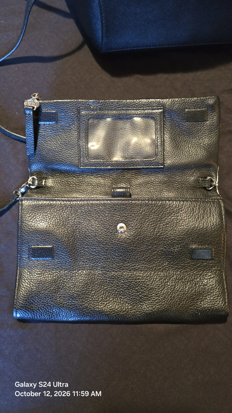 Brighton Black and White Leather Crossbody Wallet - photo 2