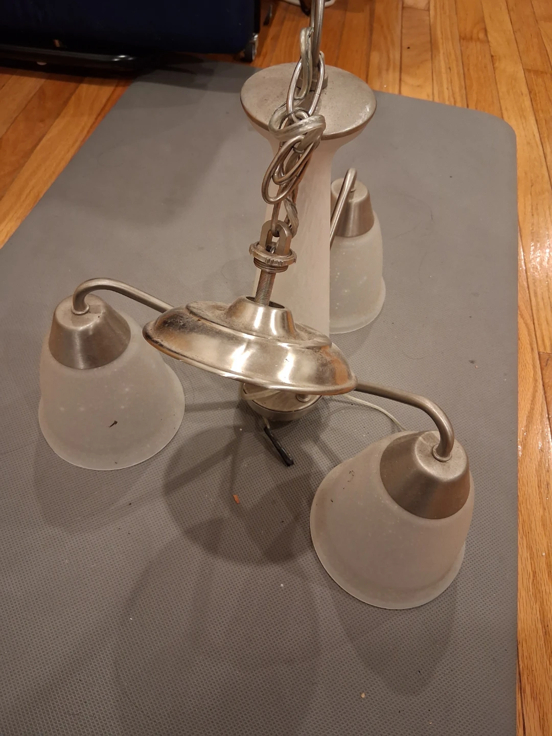 3-Light Brushed Nickel Ceiling Chandelier - photo 2