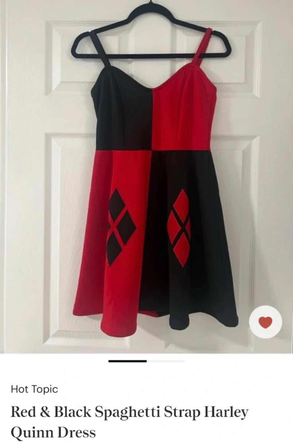 Hot Topic Harley Quinn Red and Black Dress