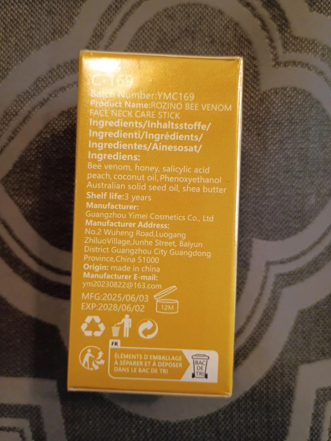 ROZINO Bee Venom Face & Neck Care Stick 40g - photo 3