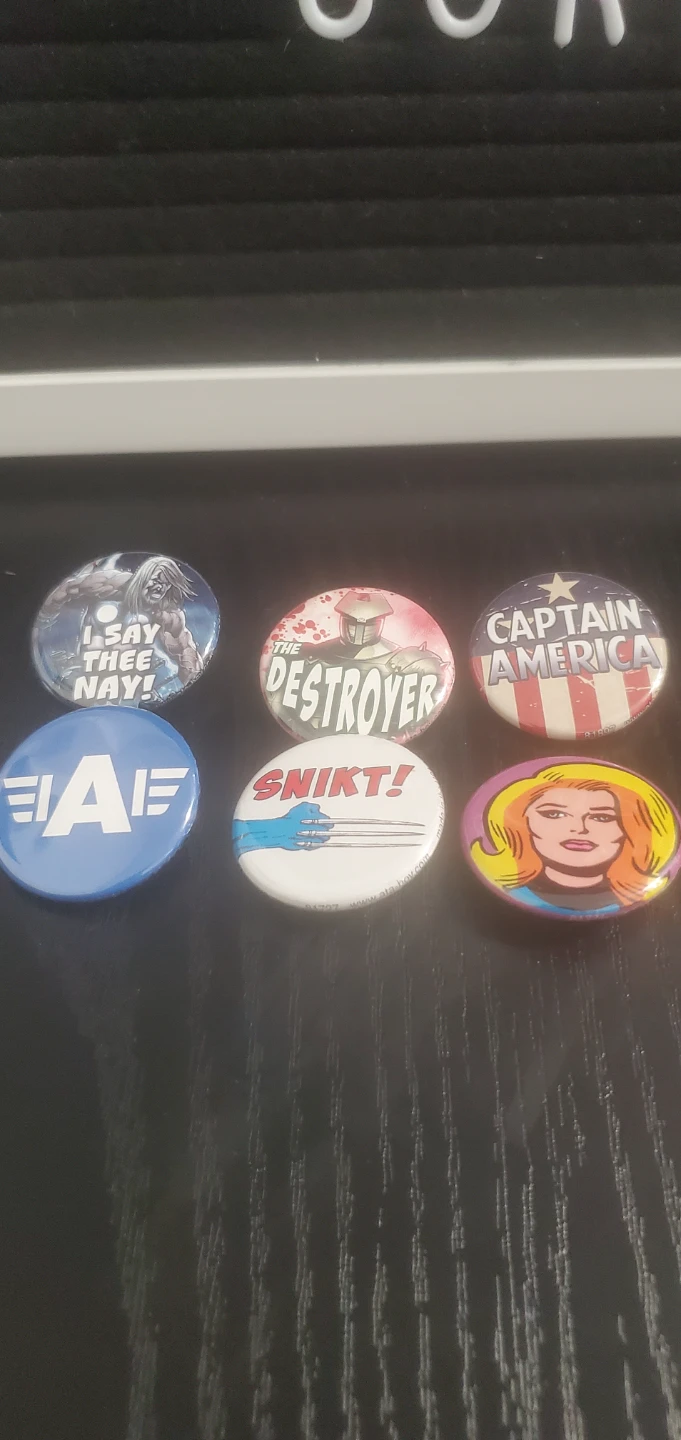 Set of 6 Marvel Comics Pinback Buttons