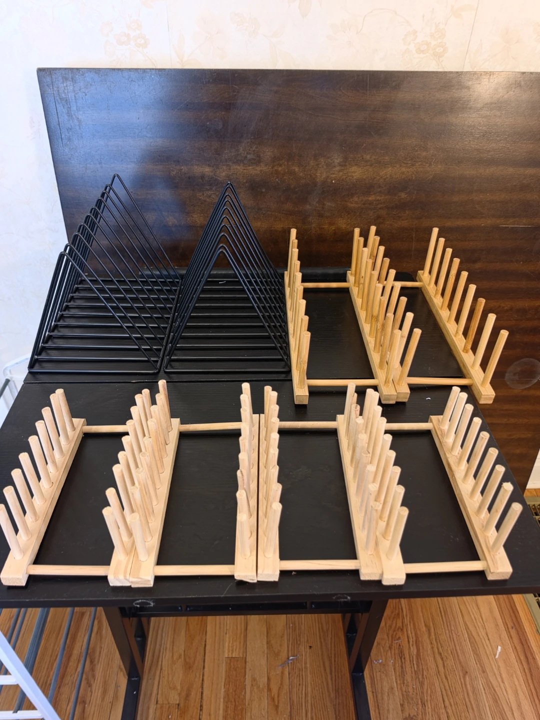Vinyl Record Rack Bundle – 8 Wooden & Metal Holders - photo 2