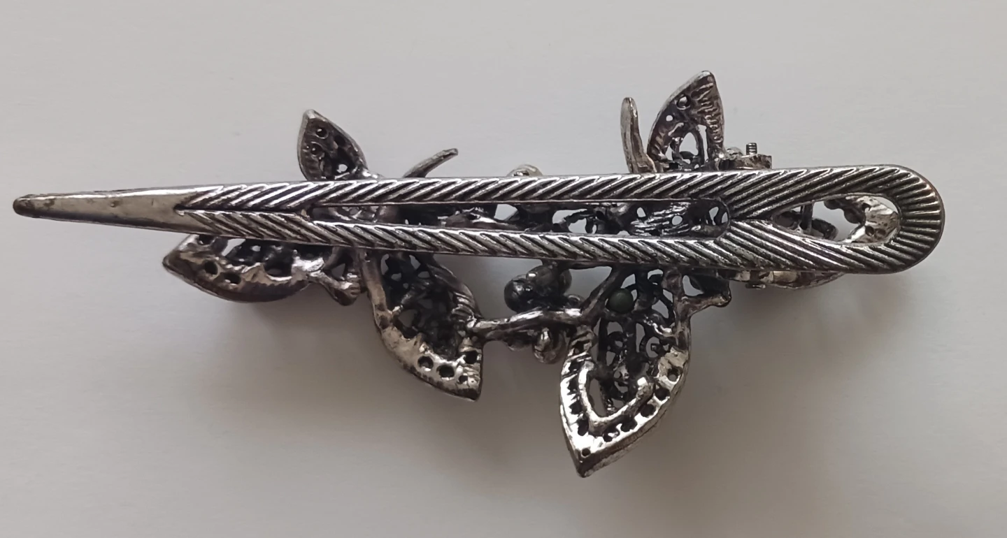 Butterfly and Floral Rhinestone Hair Clip - photo 2