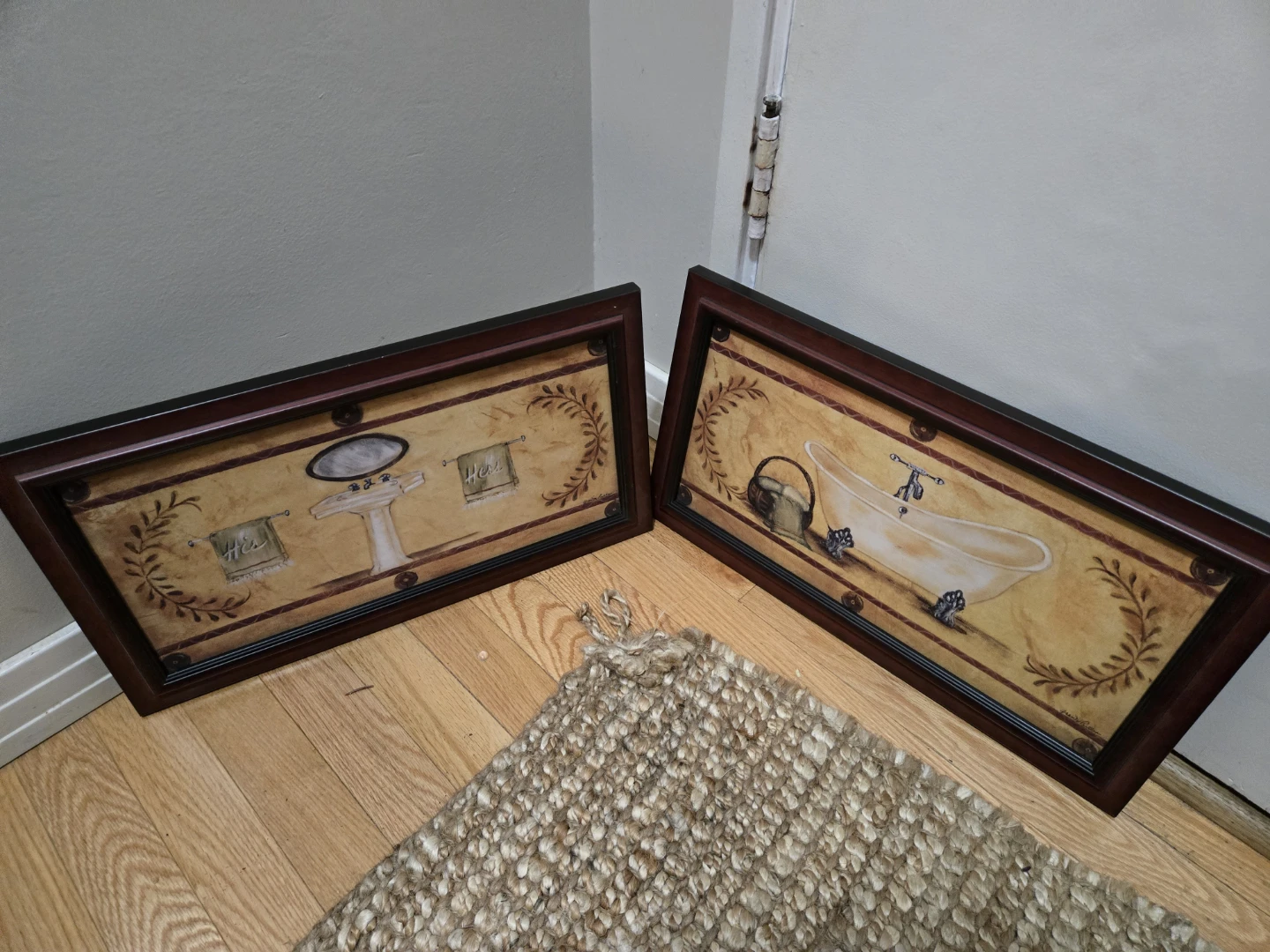 Set of 2 Vintage Bathroom Wall Art Prints
