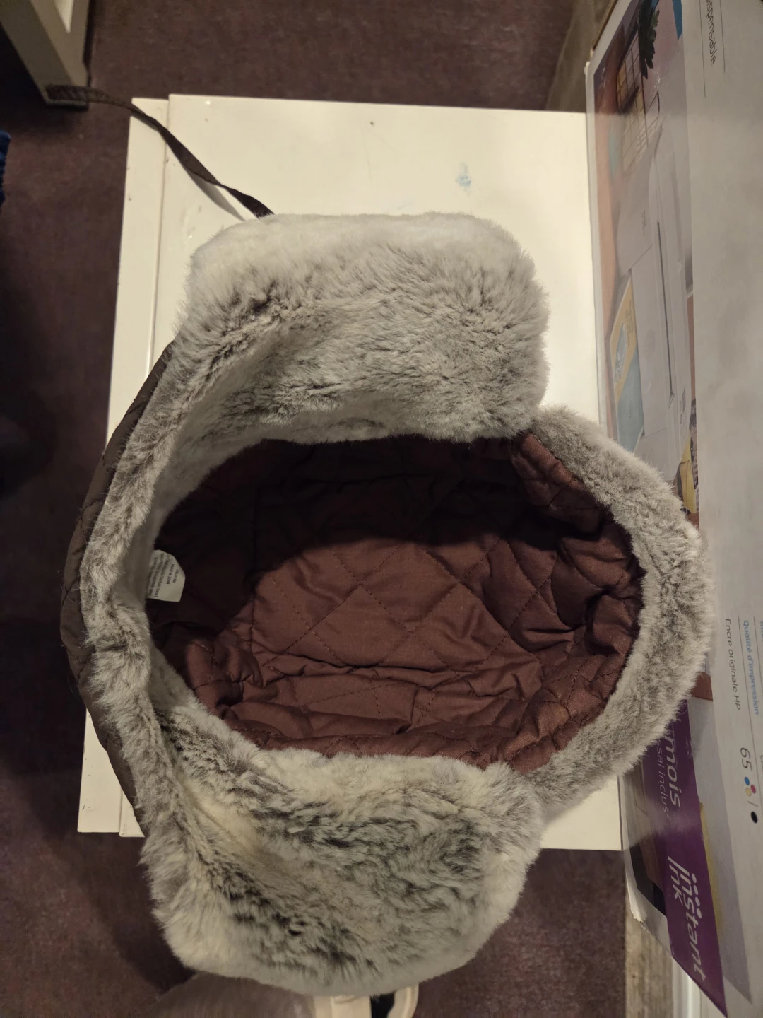 Quilted Trapper Hat Brown - photo 3