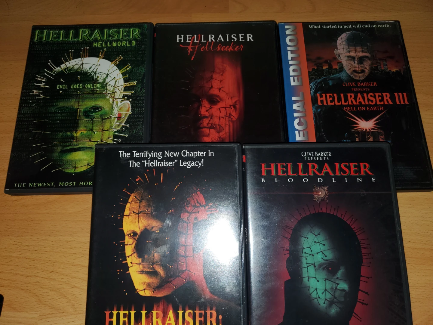 Set of 5 Hellraiser DVD movies