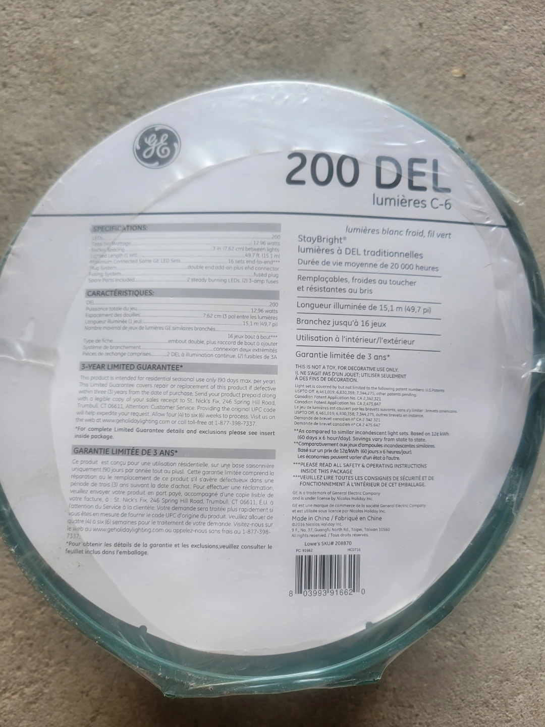 GE 200 LED C-6 Cool White Christmas Lights - photo 2