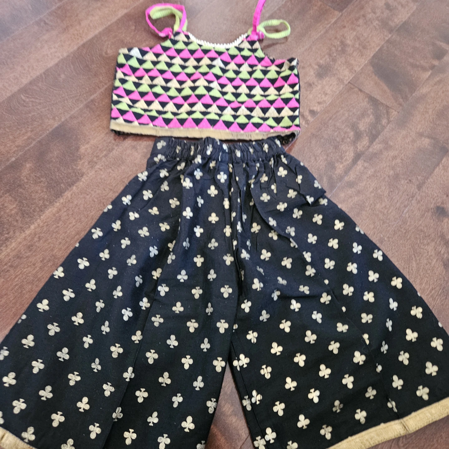 Girls ethnic crop top and palazzo set size 6-12month