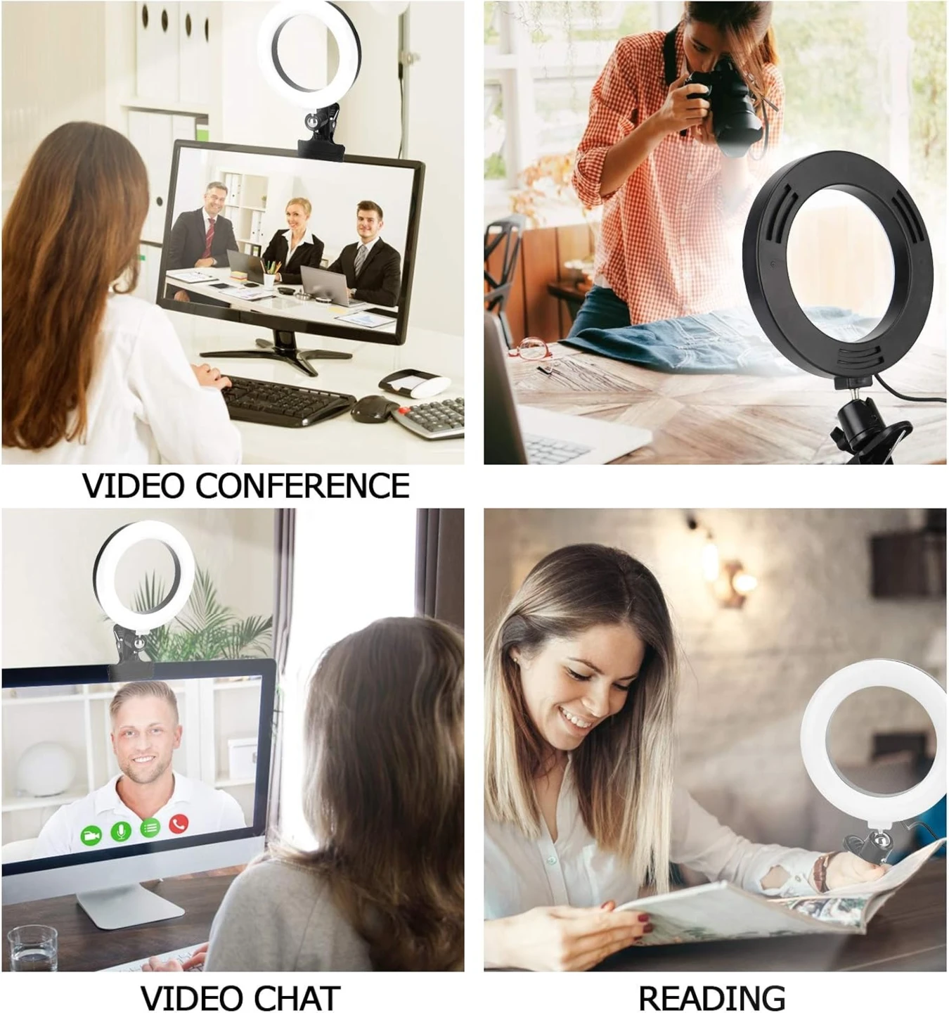Video Conference Lighting,Small Ring Light for LaptopComputer - photo 3