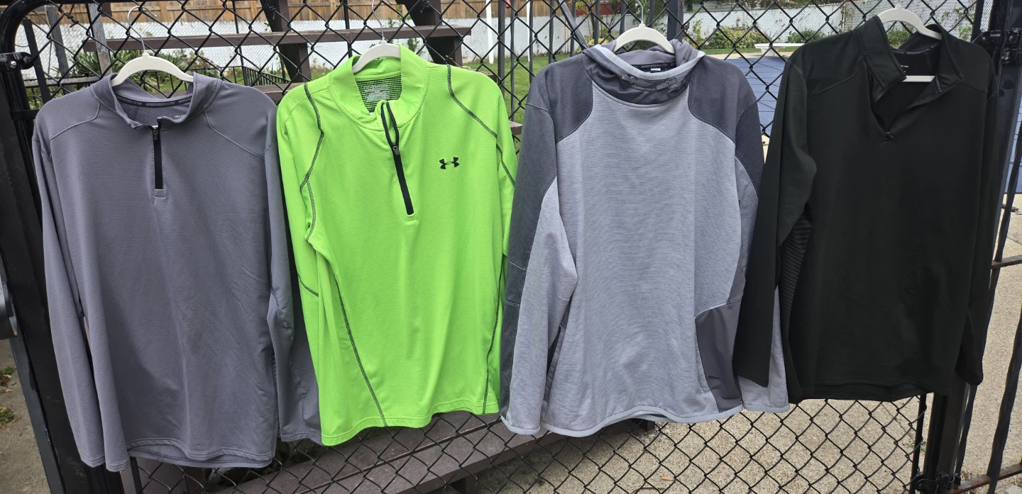 Men's COLDGEAR FITTED Under Armour 2X/XXL 1/4 Zip (3) & Hoodie.