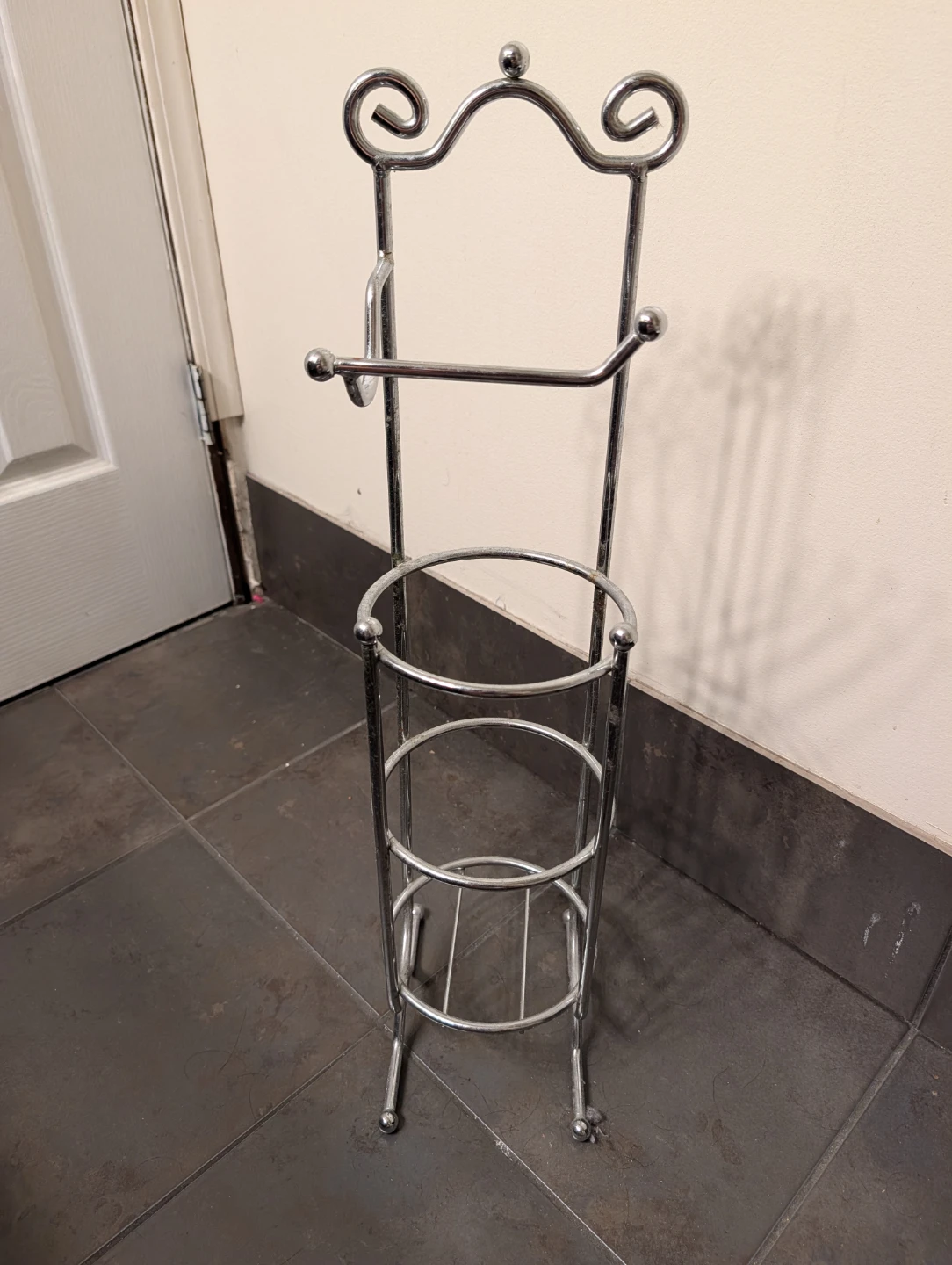 Chrome Toilet Paper Holder Stand - photo 2