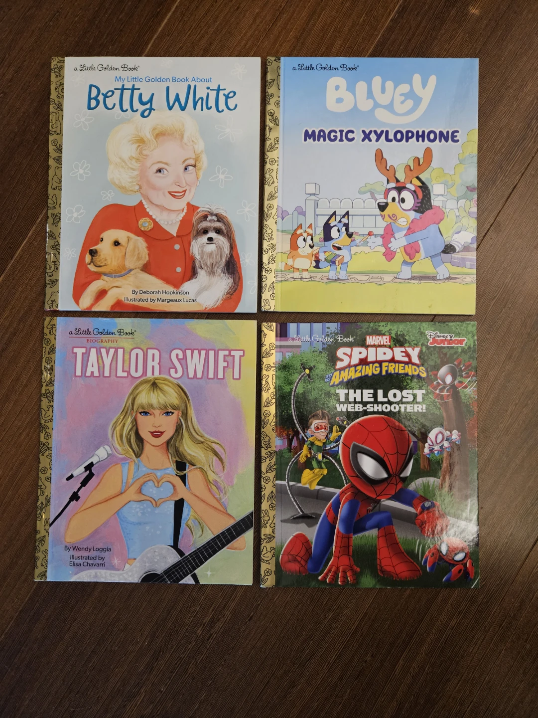 Little Golden Books Taylor Swift Betty White Spiderman Bluey