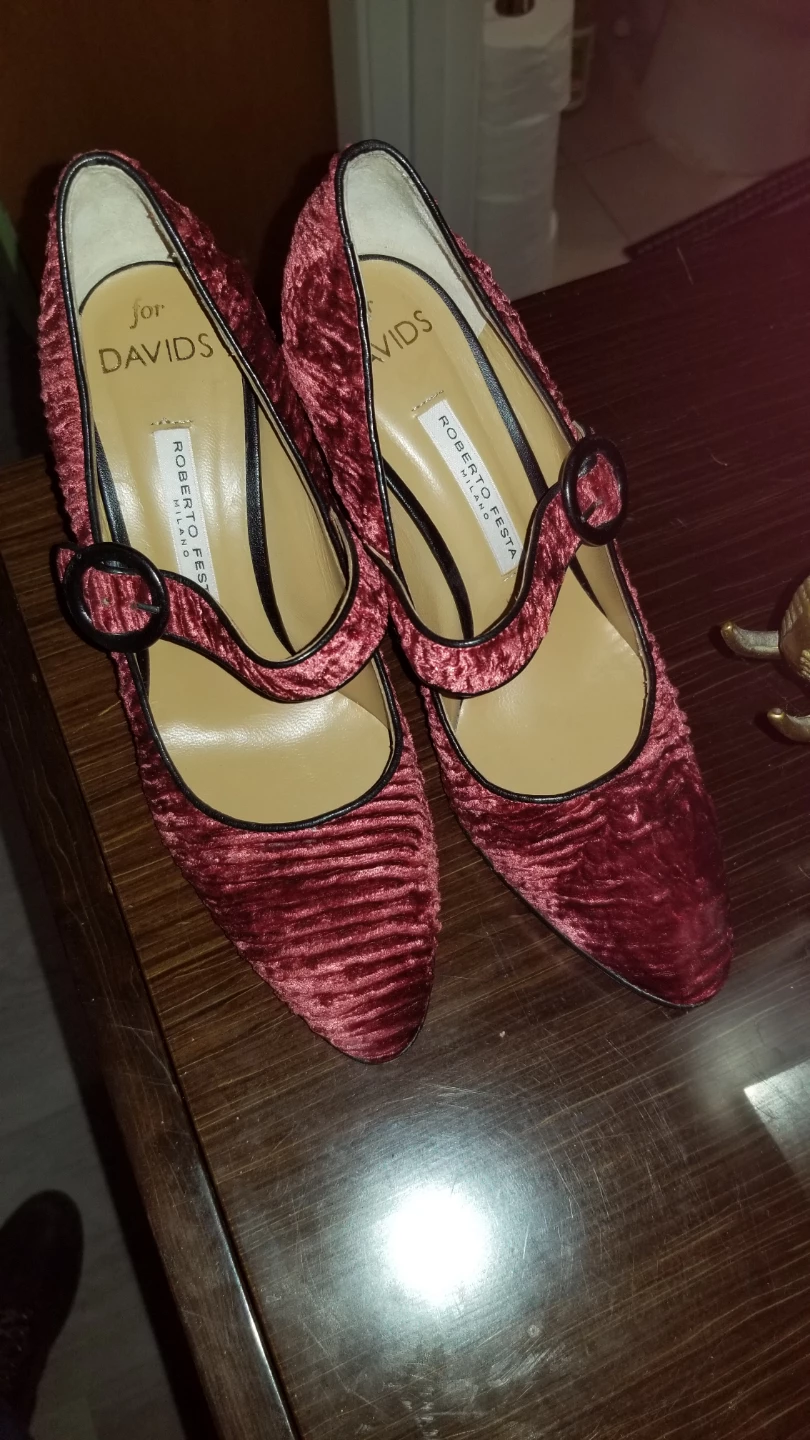 Roberto Festa for Davids Burgundy Velvet Heels