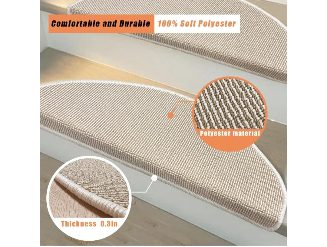 🤍 15 Beige Half-Round Stair Treads – $100 - photo 3