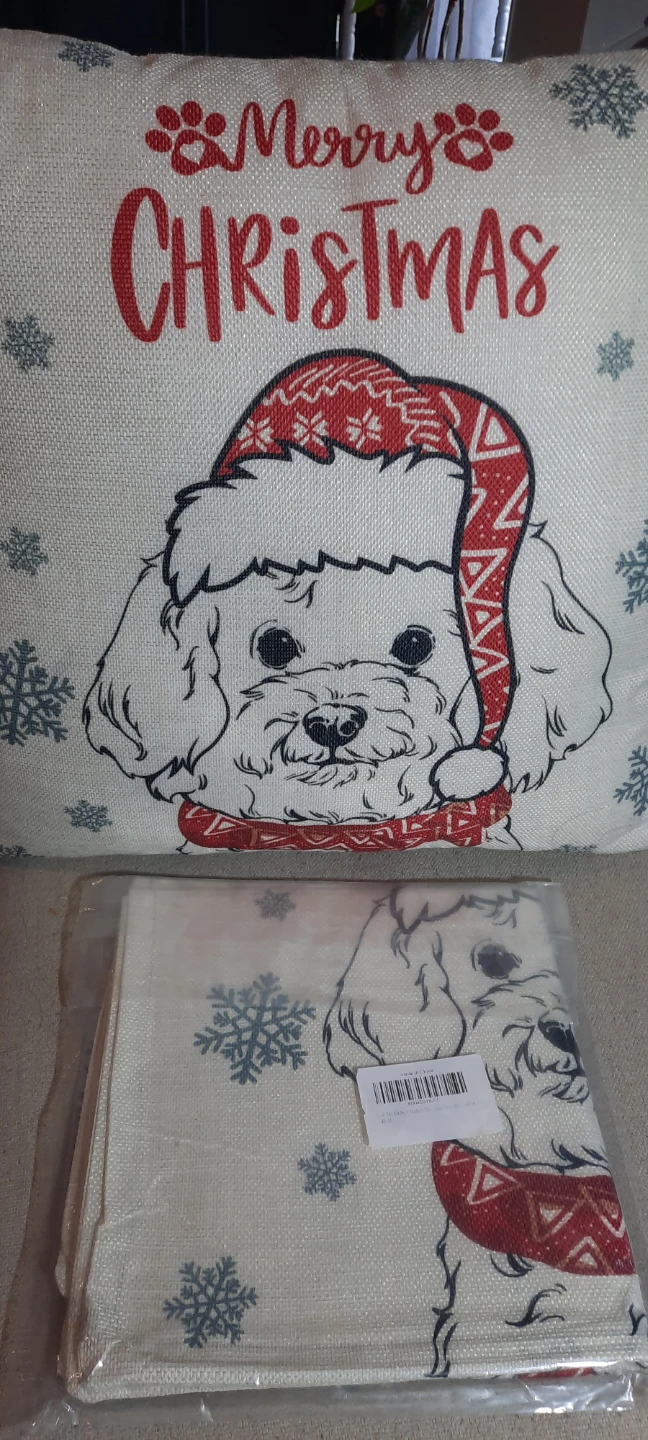 Sealed Doodle Christmas Pillow Covers x2