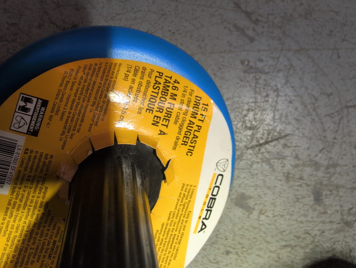 Cobra 15 ft Plastic Drum Auger - photo 2