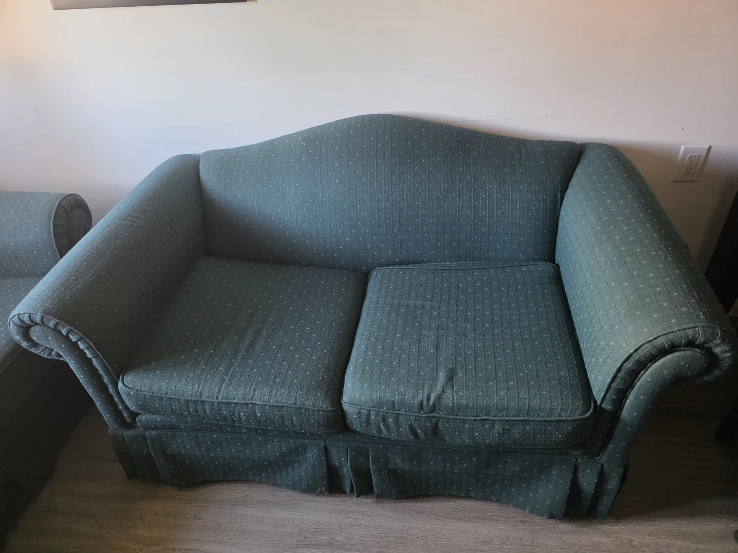 Green patterned loveseat - photo 3