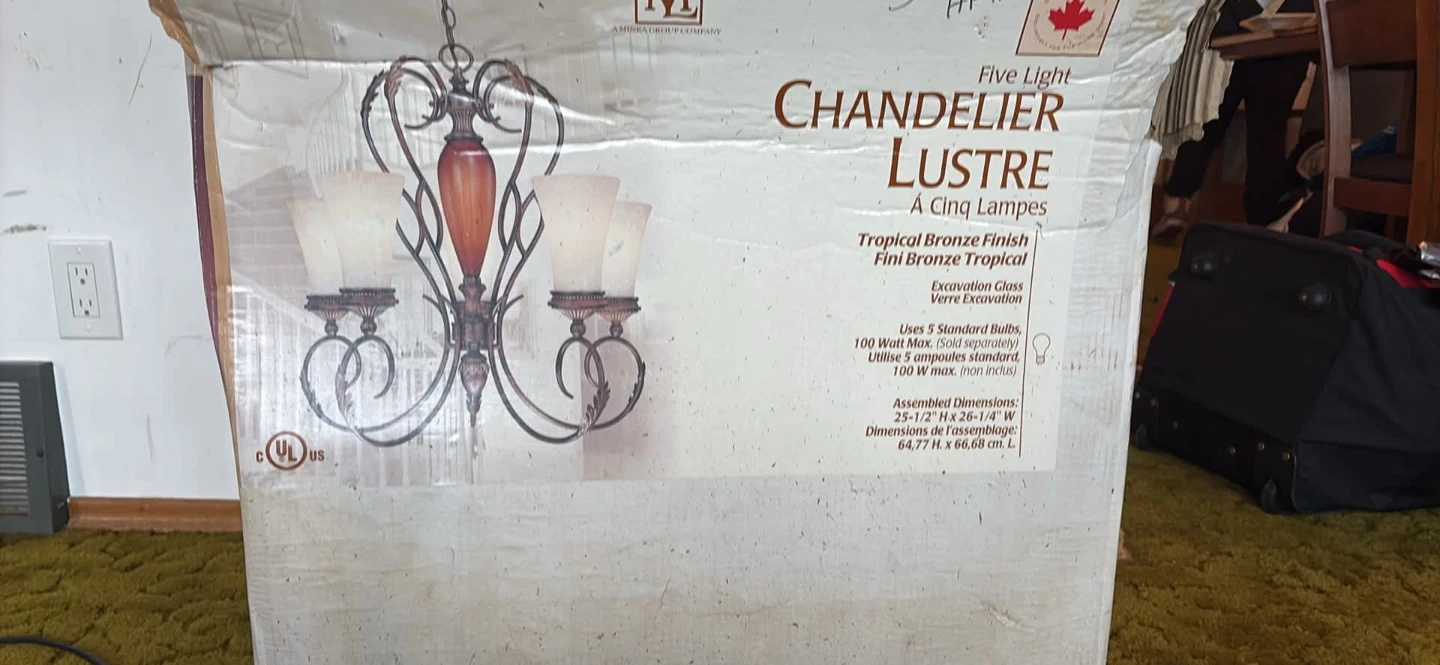 Five Light Chandelier - Tropical Bronze
