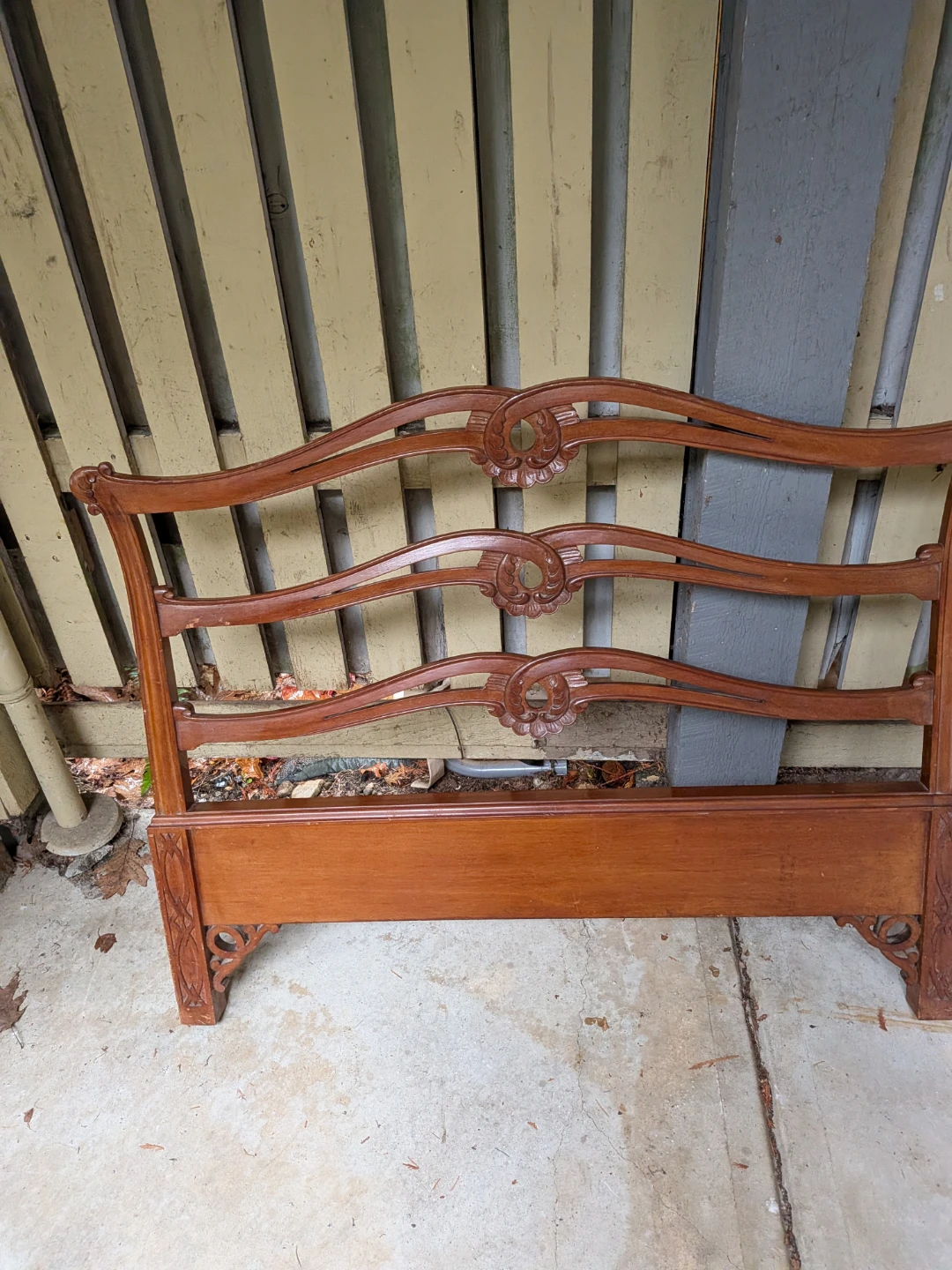 Vintage wooden Twin bead with headboard and footboard - photo 2