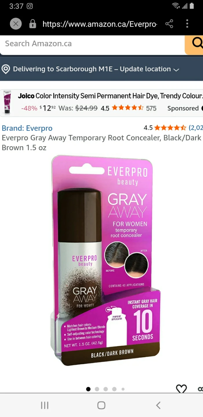 Everpro Gray Away Temporary Root Concealer Black/Dark Brown - photo 3