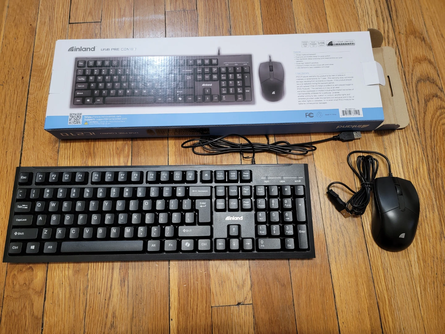 Inland USB Wired Keyboard and Mouse Combo