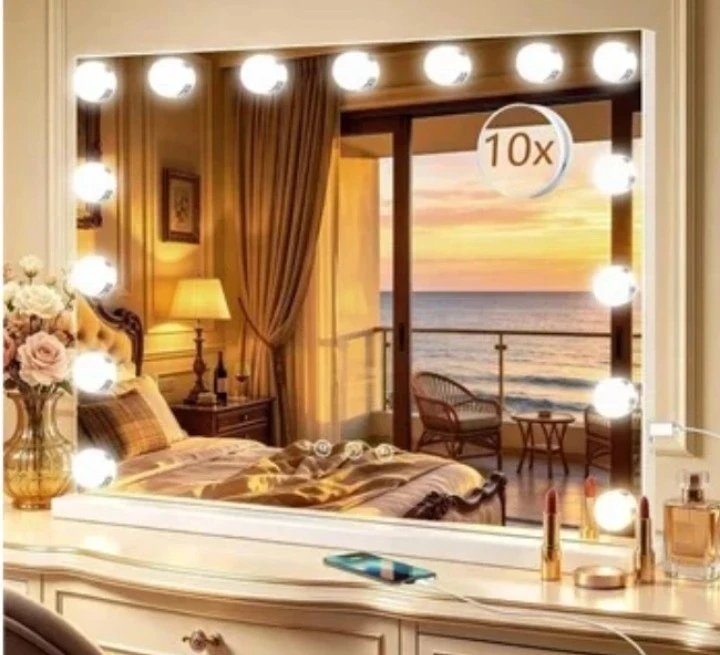 LED Vanity Mirror with Lights and USB Charger - photo 2