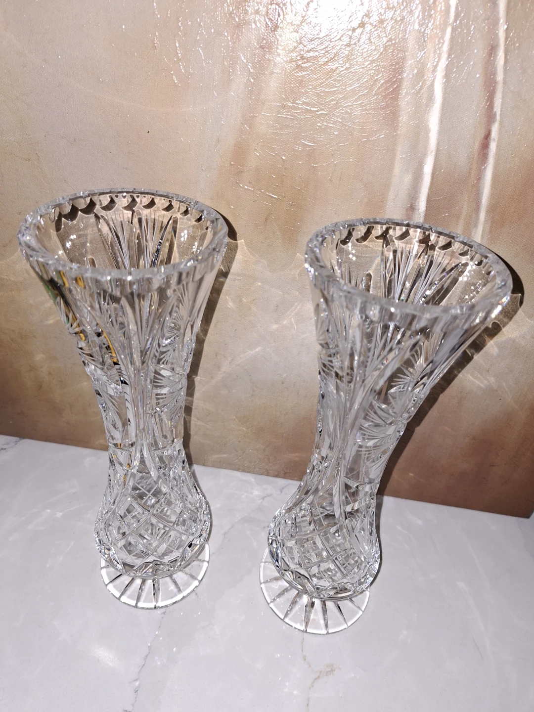 Two Vintage Lead Crystal Vases - photo 2