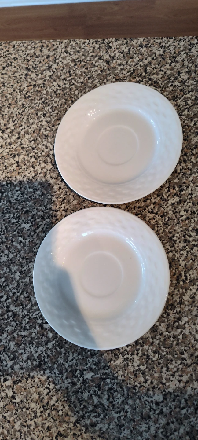 Two Gibson White Saucers