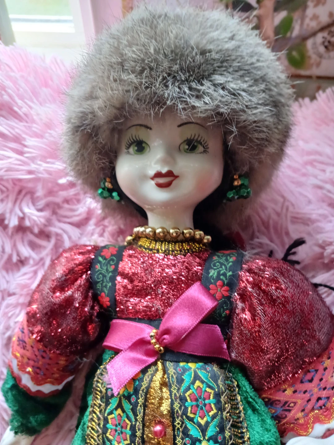 Collectible Porcelain Russian Folk Doll