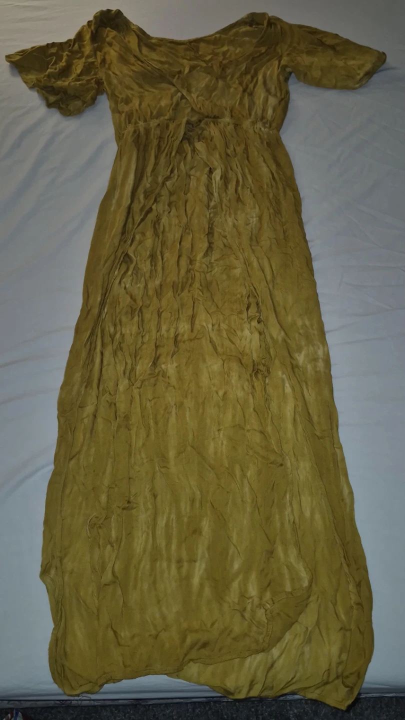 Mustard Yellow Crinkle Maxi Dress