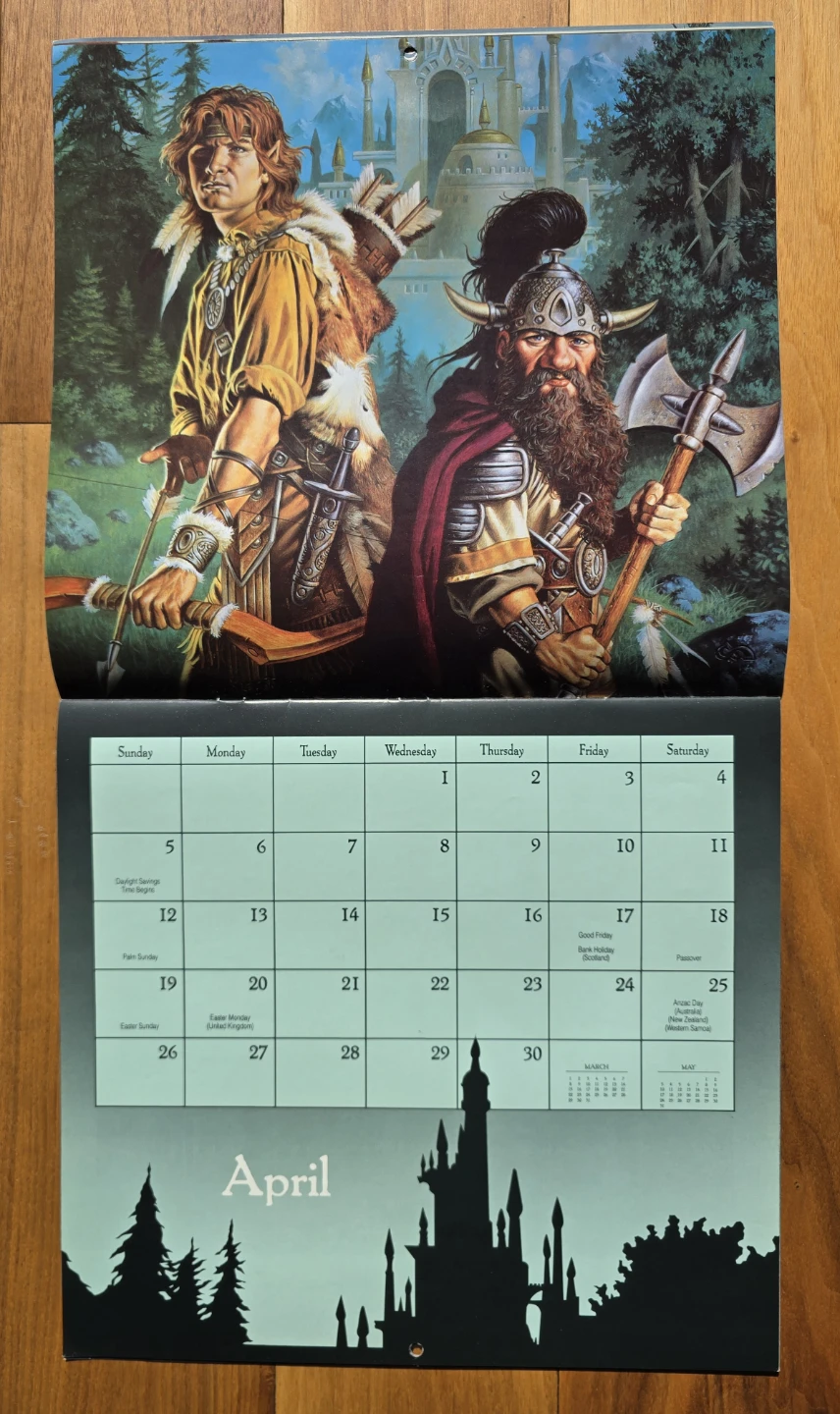 Vintage 1992 Dragonlance Calendar - photo 3