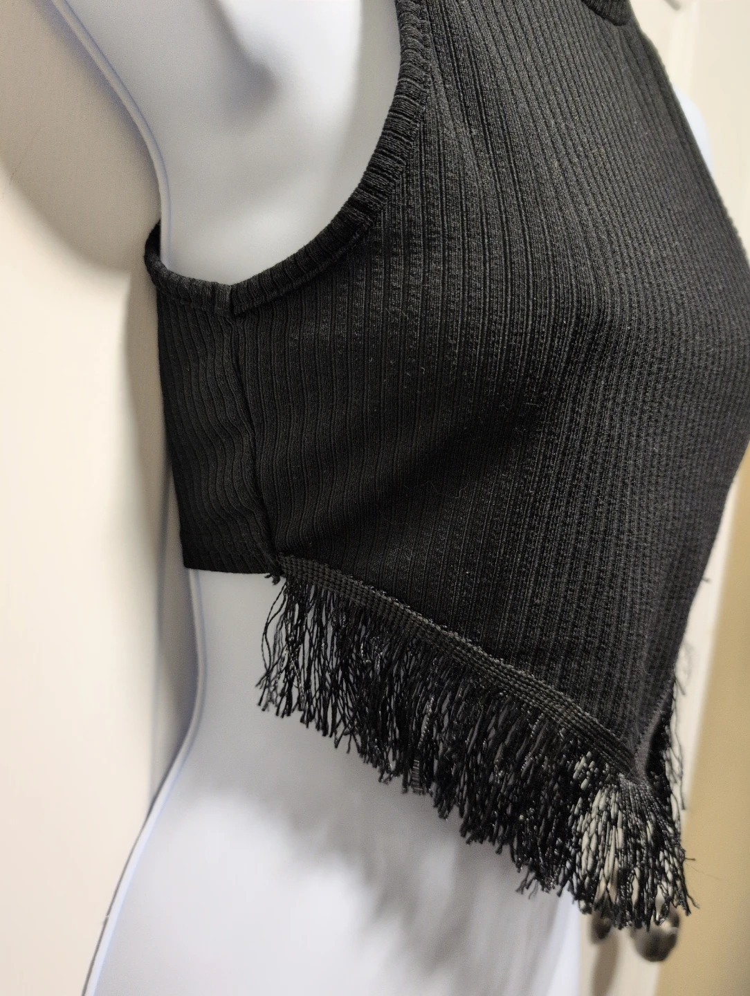Effordram Black Fringe Tank Top Size S - photo 2